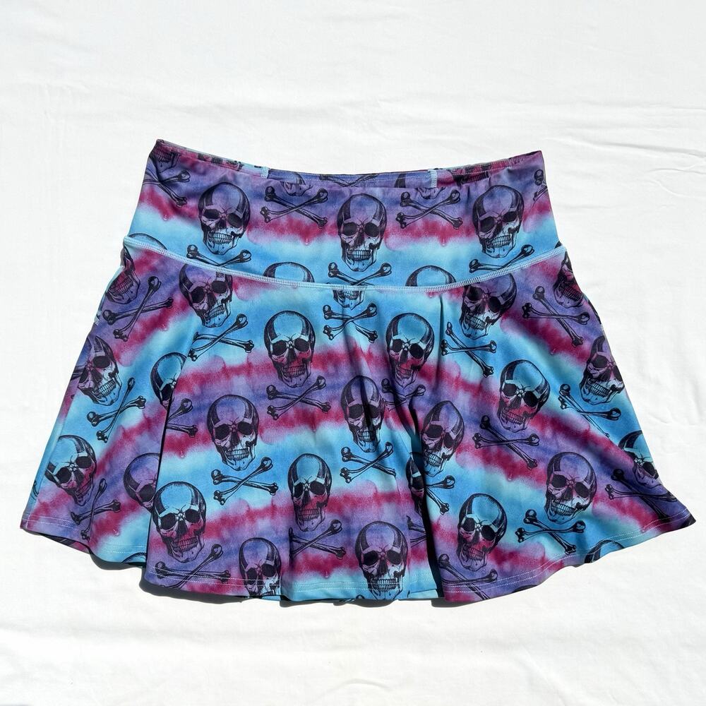 Constantly Varied Gear Skull Print Athletic Skirt Womens XL Blue Purple Skort